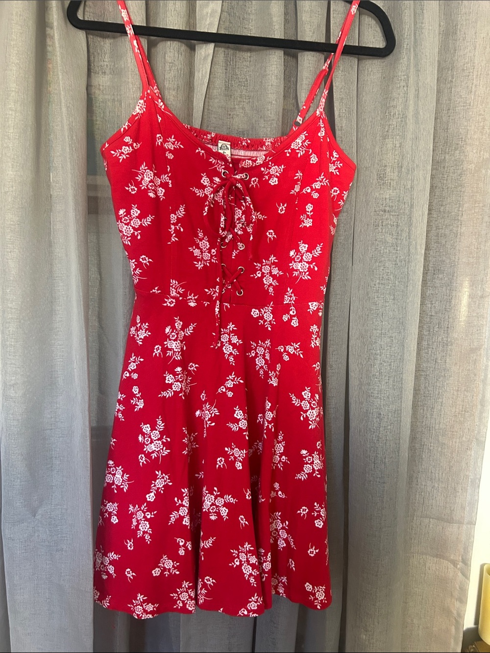 American Rag Red Spaghetti Strap Floral Sundress